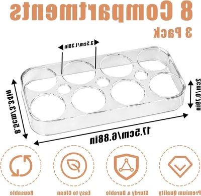 Set von 3 Eierhaltern für den Kühlschrank, für 8 Eier