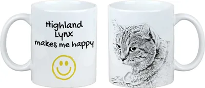 Zdjęcie produktu dla Kubek "Hochlandluchs" - kubek z motywem kota, wesoły kubek dla miłośników psów, spersonalizowany produkt marki Art-Dog
