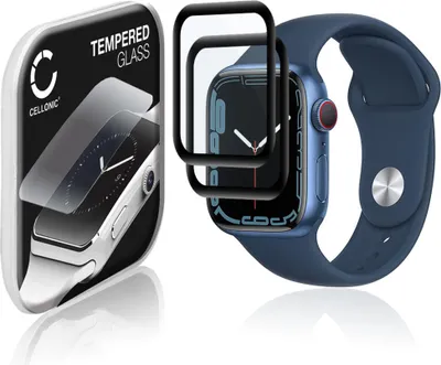 Produktbild von 2x CELLONIC 9H Display Schutzglas für Apple Watch 8 / 7 - 41mm Smartwatch, 3D Full Cover Full Glue Screen Protector Glass, Fitness Tracker Displayschutz Glas Transparent Schutzfolie