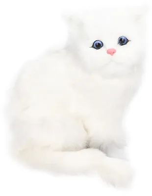 Image de Chat en peluche blanc, mignon et attrayant, jouet de simulation avec une batterie de 84 mAh, idéal pour les décorations et les cadeaux