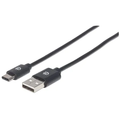Produktbild von MANHATTAN USB 2.0 Typ C-Kabel C-Stecker/A-Stecker 2m schwarz