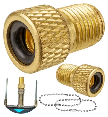 Obrázok produktu pre Adaptéry ventilov bicykla, 2 kusy, na prepojenie ventila pre pneumatiky a ventila Presta s automobilovým ventilom