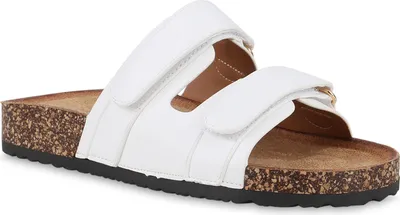 Produktbild von VAN HILL Damen Pantoletten Sandalen Bequeme Profil-Sohle Schuhe 841661, Farbe: Weiß, Größe: 38
