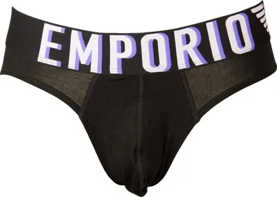 Produktbild von EMPORIO ARMANI Herren-Slip, sichtbare elastische Hose, Stretch-Baumwolle, Unterwäsche, Artikel 110814 4R516, EUR S - CN 165/90 - BR P - MX CH, Cotone 95%,Elasthan 5%