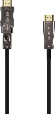 Produktbild von AISENS A153-0647, 40 m, HDMI Typ D (Mikrofon), HDMI Typ A (Standard), 3D, 48 Gbit/s, Schwarz