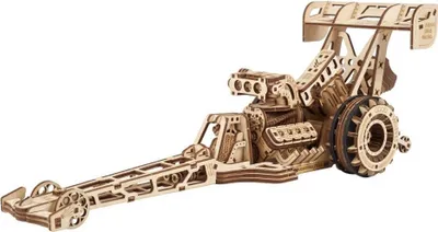 Produktbild von Ugears 3D mechanisches Holzpuzzle Rennwagen (Dragster)