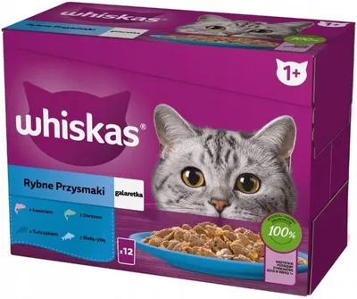 Produktbild von Whiskas Adult Katzenfutter nass Multipack Fisch Auswahl in Gelee 120 Portionsbeuteln (10-er Pack)