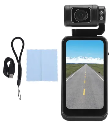 Produktbild von 5K-Digitalvideokamera, 48 MP HD, kabelloser Taschenrekorder mit 3,5-Zoll-IPS-Rotations-Touchscreen für Reisen