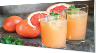 Produktbild von Glasbilder 125x50 Wandkunst Grapefruit-Cocktail