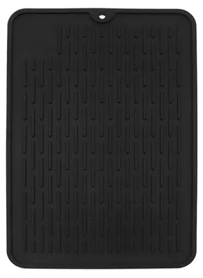 Silikon-Abtropfmatte 20x30 cm Schwarz – hitzebeständig, rutschfest