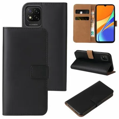 Produktbild von Kunstleder Flip-Hülle für Smartphones - Farbe: Schwarz - Modellkompatibilität: Für Xiaomi Redmi 9C
