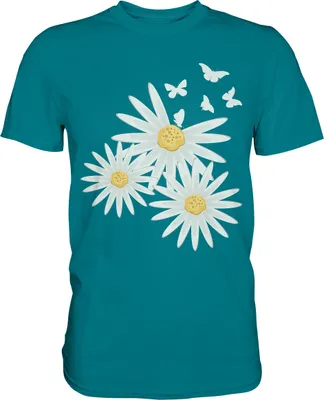 Produktbild von Gänseblümchen Schmetterlinge T-Shirt – Diva Blue / S