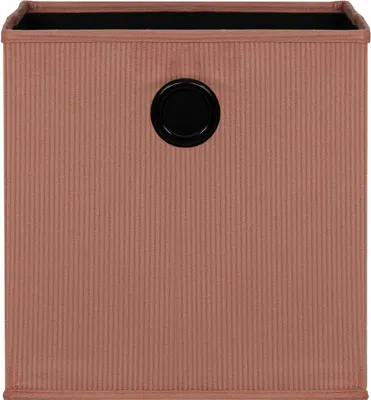 Produktbild von Faltbare Aufbewahrungsbox aus Textilstoff, Apricot, mit einer schwarzen Metallöse