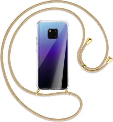 Produktbild von Handykette Backcover-Schutzhülle mit Band (Metall goldfarben) für Huawei Mate 20 Pro - caramel