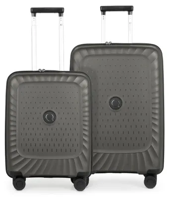 Produktbild von Kotti - Kofferset 2 teilig, Bordkoffer + mittelgroßer Koffer, robuste Hartschale aus recyceltem PP-Material leichte Trolleys Polypropylen Hartschale, 4 Rollen, TSA-Schloss,Titan