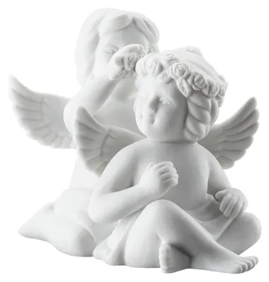 Obrázok produktu pre Rosenthal Engelpaar mit Blumenkranz Engel klein Weiss matt 69054-000102-90529