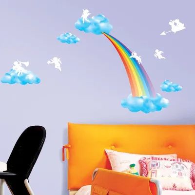 Produktbild von Regenbogen- und Engel-Wandaufkleber