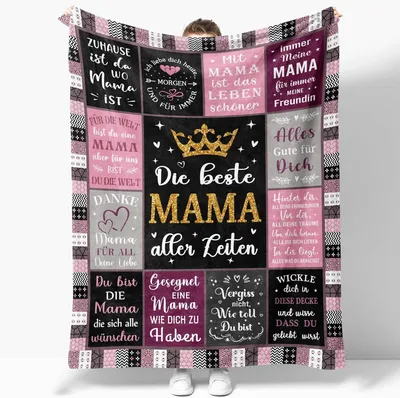 Image de Couverture cadeau pour maman, plaid chaud, doux et confortable, 150x200 cm