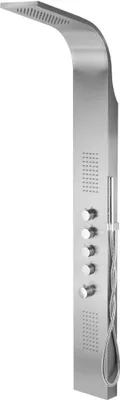Produktbild von BADLAND Duschpaneel Thermostatisch Edelstahl SAMSARA Massage Wasserfall mit Kopfbrause in Stahl