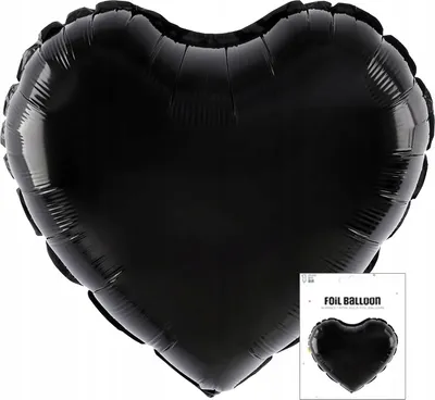 Obrázok produktu pre Fóliový Balón Srdce Čierna Narodeninová Dekorácia 3D