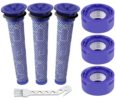 6er Filterset für Dyson V7 V8 – Vor- und Nachfilter + Bürste