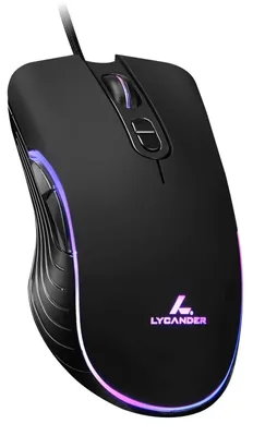 Zdjęcie produktu dla LMC380 – przewodowa, optyczna mysz USB z regulowaną rozdzielczeniem DPI do 6400, 7 przyciskami, podświetleniem LED, kablem o długości 5 m, kolor czarny. Mysz gamingowa