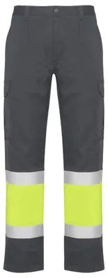 Image de Roly Workwear - Pantalon « Naos » pour homme LT6155 (34,5R) (plomb/jaune fluo)