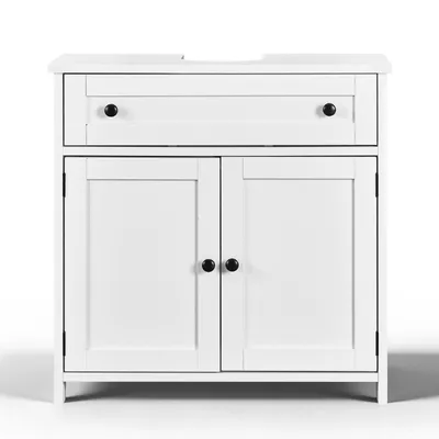 Produktbild von FCH Waschbeckenunterschrank mit große Schubladen, 2 Tür, Badezimmerschrank, 60x30x60 cm, Weiß