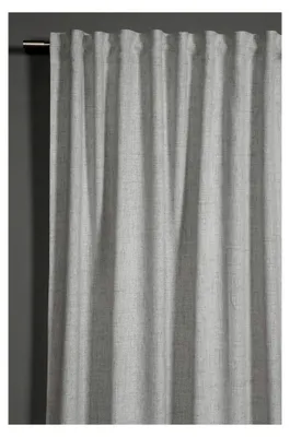 Produktbild von Fertiggardine mit Gardinenband, Leinenoptik, Silbergrau, 140 x 245 cm, Blickdicht, Lichtdurchlässig, Vielseitig Kombinierbar,  , Einfache Befestigung