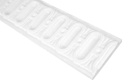 Produktbild von GRAND DECOR Stuckleisten Wand flach Barock Stil, PolyurethanHartschaum weiß - 2m Wandleisten gemustert Zierleisten Flachprofile Polyurethan (20 Meter CR788)