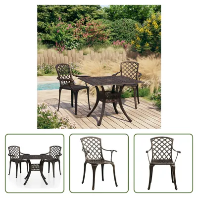 Obrázek produktu pro The Living Store 3-tlg. Bistro-set Aluminiumguss Bronzen