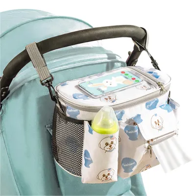 Produktbild von Kinderwagen Organizer, Kinderwagen Tasche, Buggy Wickeltasche Organizer, Weiß A