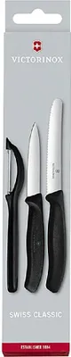 Produktbild von Swiss Classic, Gemüsemesser-Set mit Schäler, 3tlg, schwarz