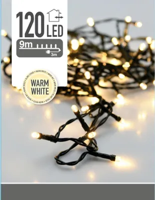 Produktbild von LED mini svetelná reťaz číra žiarovka, zelený kábel 9m 120 LED