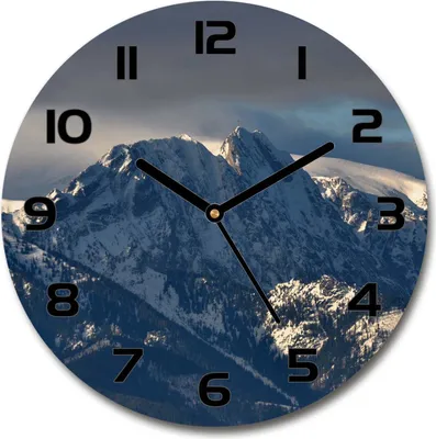 Produktbild von Wanduhr aus Glas 30fi Glasbild Glasuhr Gehärtetes Glas - schwarze-zeiger - Giewont in the winter