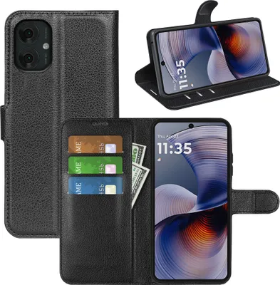 Produktbild von Motorola Moto G55 Handyhülle mit Standfunktion | Etui mit Kartenfächern für zusätzlichen Komfort