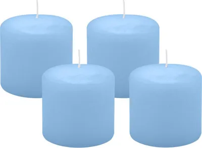 Produktbild von 4er Set Adventskranzkerzen Blue Bell Hellblau Ø 60 x 60 mm