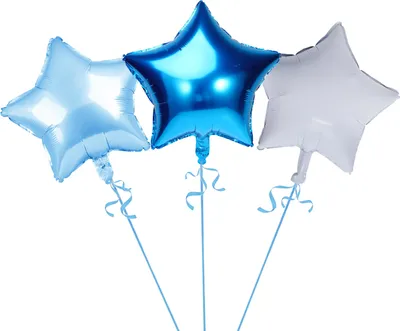 Produktbild von Oblique Unique 3er Set Stern Folien Luftballons Kinder Geburtstag Schuleinführung Party JGA Hochzeit blau weiß