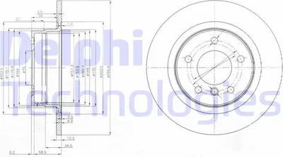 Zdjęcie produktu dla 2x Tarcza hamulcowa DELPHI BG3960 do BMW 3 Limuzyna (E90) 1 Hatchback (E87) 296mm