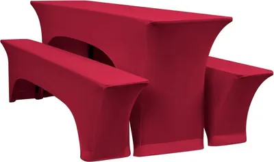 Produktbild von Elastische Biertischhussen Weinrot 3er-Set 220x50x70 cm