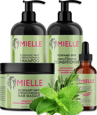Produktbild von Haarpflege Rosmarin Set Shampoo + Conditioner + Haarmaske + Haaröl von Mielle