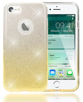 Produktbild von iPhone 7 Hülle Handyhülle von NALIA, Dünnes Glitzer Silikon-Case, Bling Cover