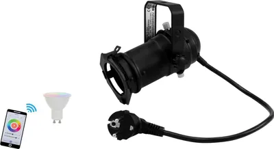 Produktbild von EUROLITE Set PAR-16 Spot sw + LED GU10 RGB/WW/CW WiFi