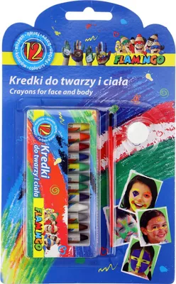 Zdjęcie produktu dla Kredki do malowania twarzy 12 sztuk  Flamingo