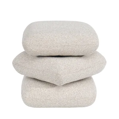 Produktbild von Duhome Sitzhocker aus Bouclé Polsterhocker 360° Drehbar Ottoman Modern Fußhocker für Wohnzimmer Schlafzimmer Flur, Beige