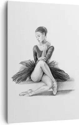 Produktbild von Bild auf Leinwand - Leinwandbild - Einteilig - Ballerina Zeichnung Bleistift - 80x120cm - Wand Bild - Wandbilder - Leinwanddruck - Wanddekoration - Leinwand bilder - Wandbild - PA80x120-4496