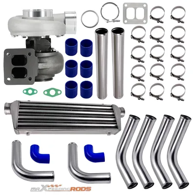 Produktbild von Turbolader Kit T4 600PS Universal Ladeluftkühler Set mit Schellen und Schläuchen