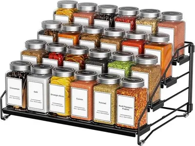 Produktbild von Famanu Kräuterregal mit 4 Ebenen - Platzsparender Kräuterorganizer für die Küche