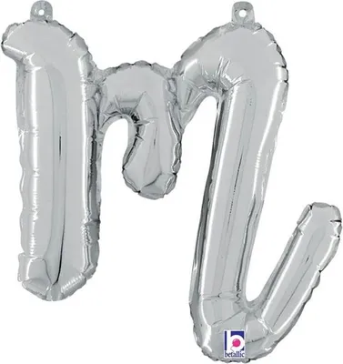 Produktbild von 14"/Ø36cm Folienballon Buchstabe Skript Silber | M