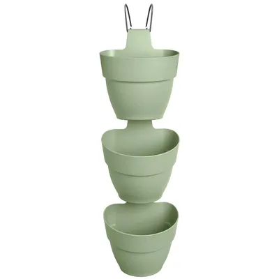 Produktbild von elho® Vibia campana 3er Wandtopf vertikal forrest Pistaziengrün - Kunststoff